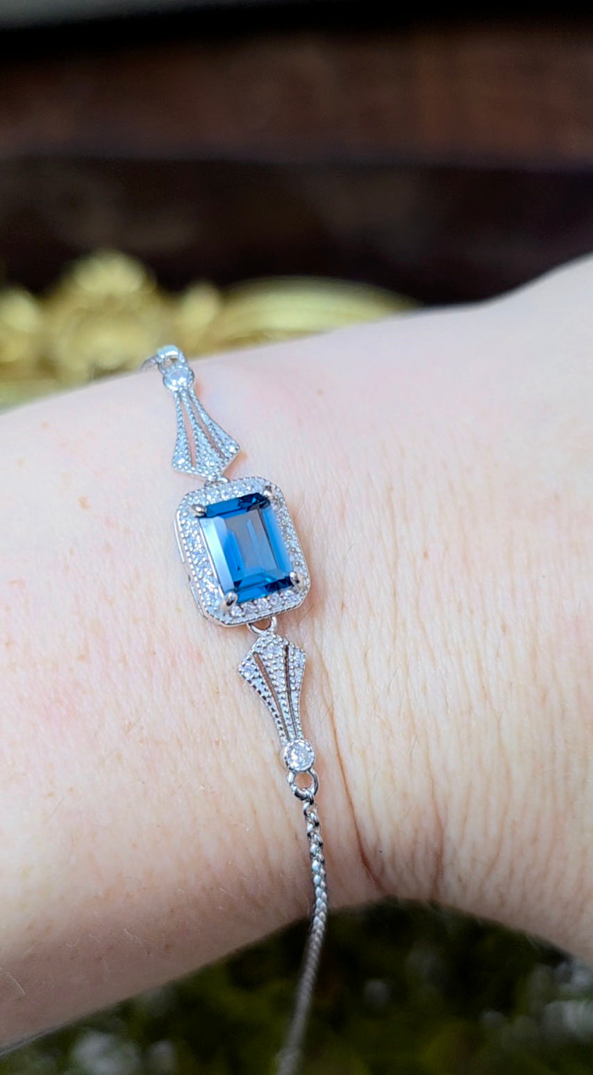 Swiss Blue Topaz Sterling Silver Bracelet