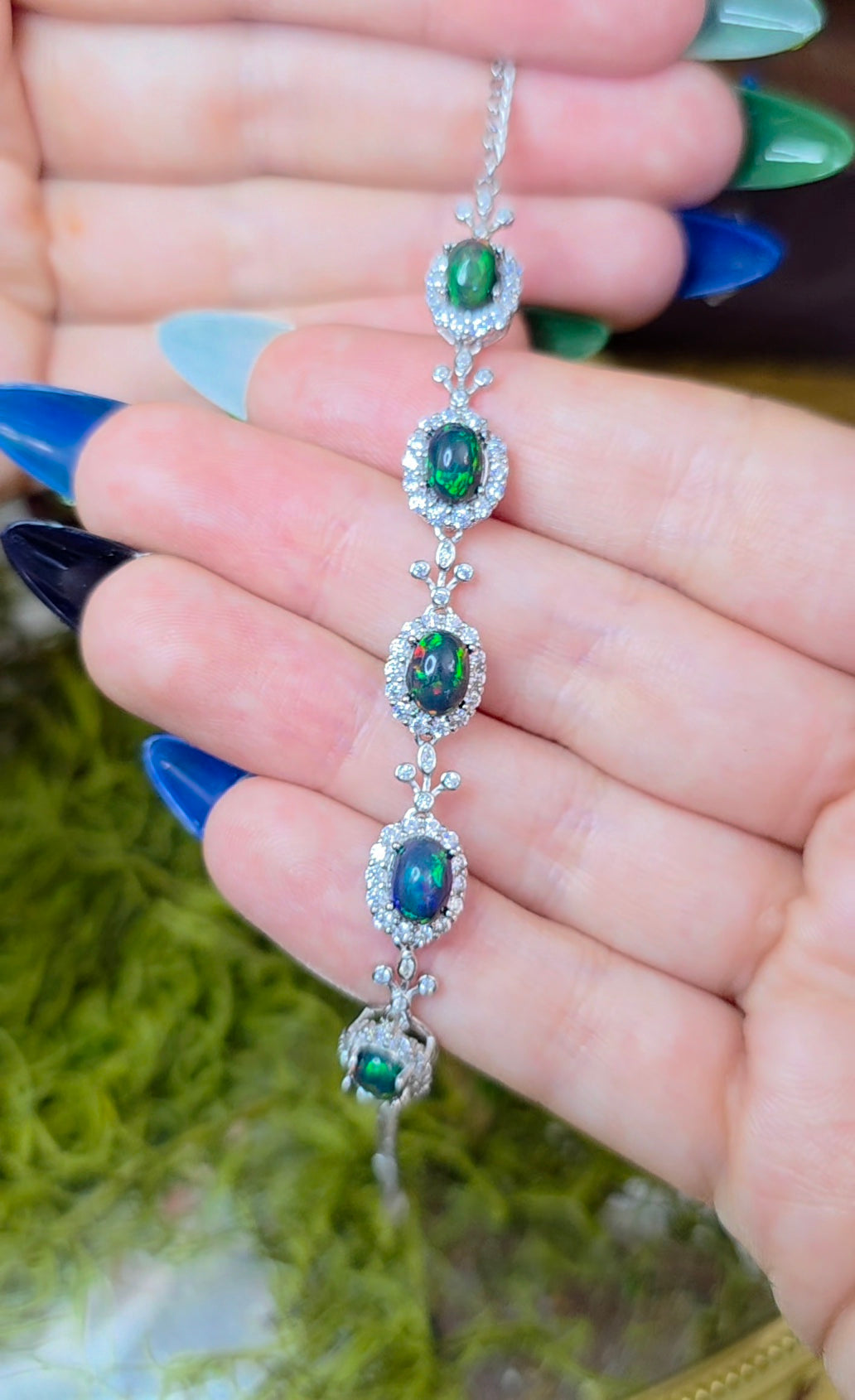 Black Opal Sterling Silver Bracelet A