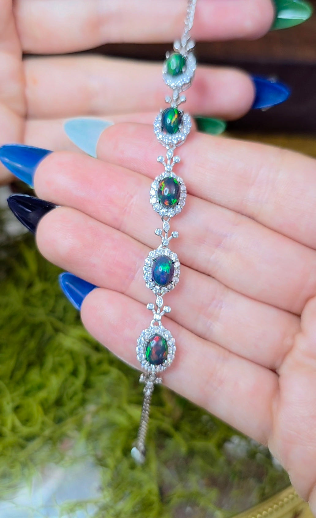Black Opal Sterling Silver Bracelet A