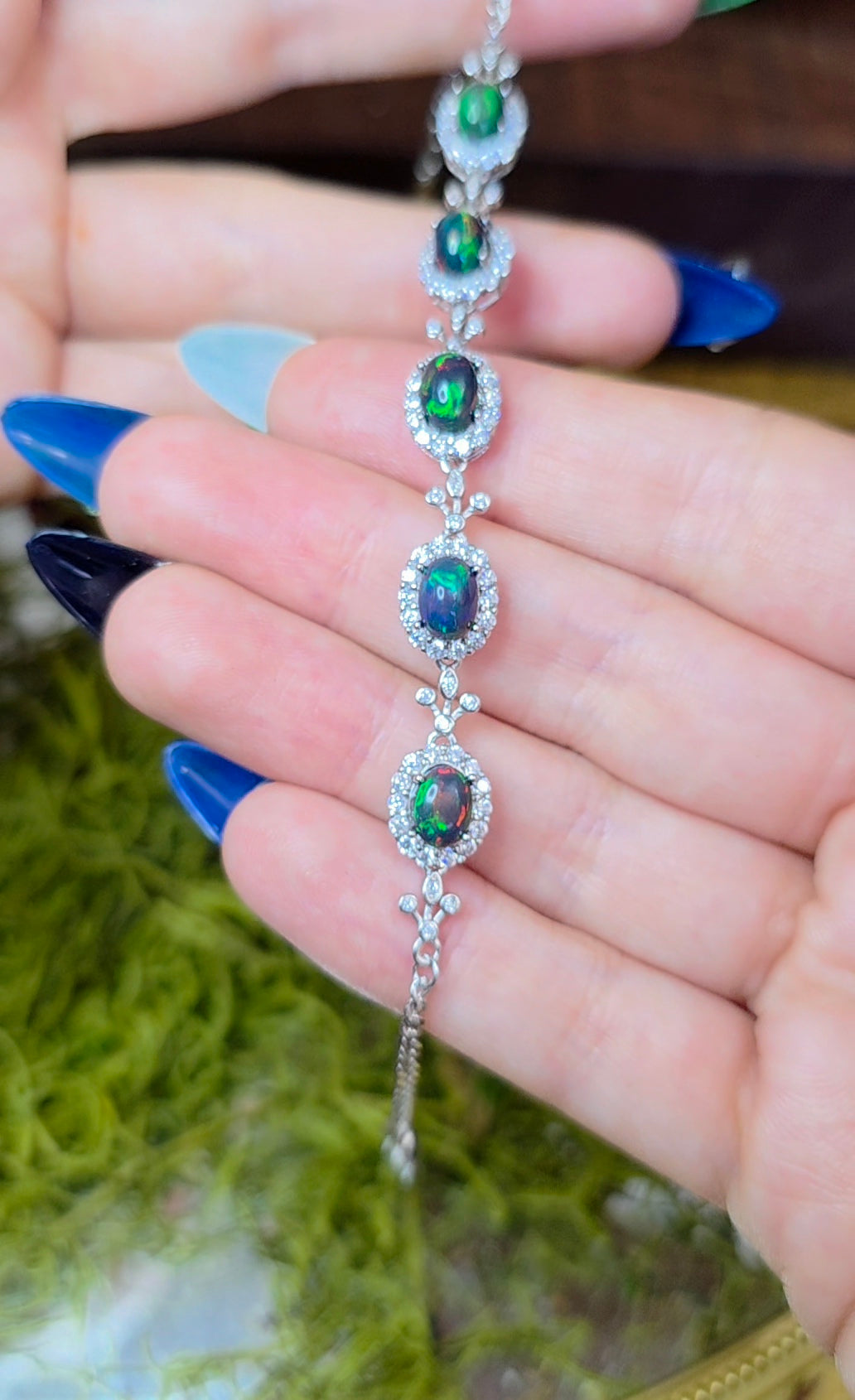 Black Opal Sterling Silver Bracelet A