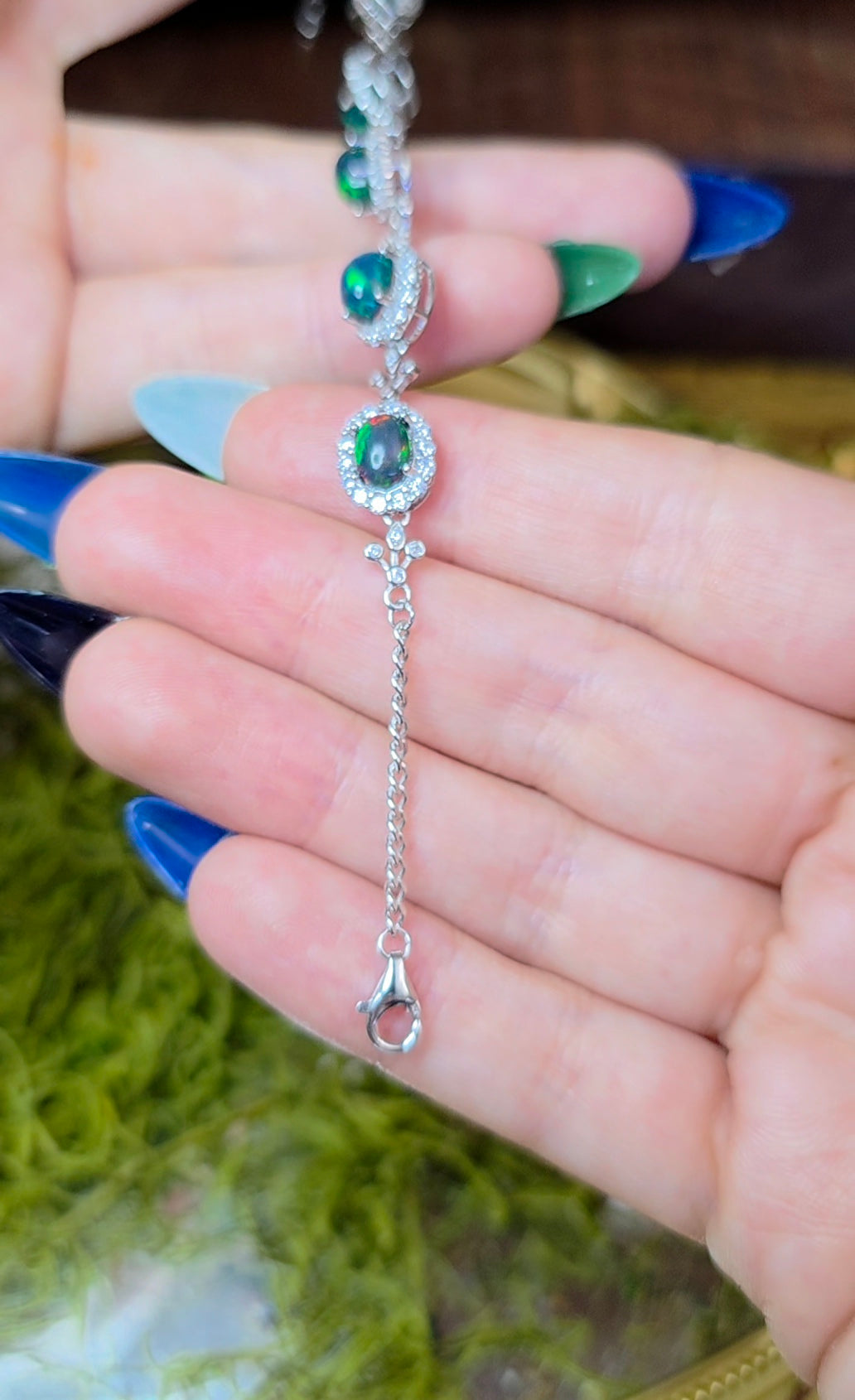 Black Opal Sterling Silver Bracelet A