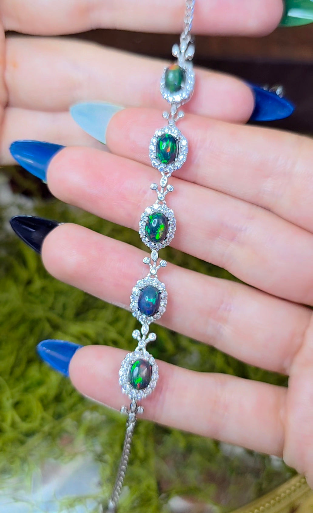 Black Opal Sterling Silver Bracelet A