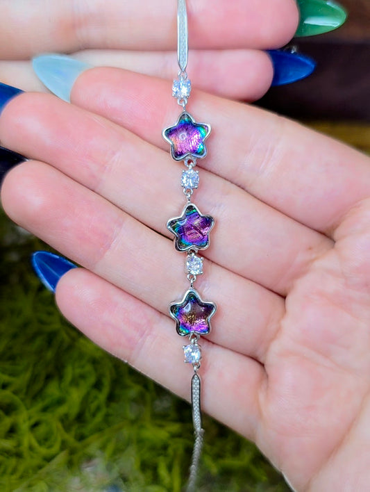 Heat Treated Meteorite Metal Sterling Silver Bracelet