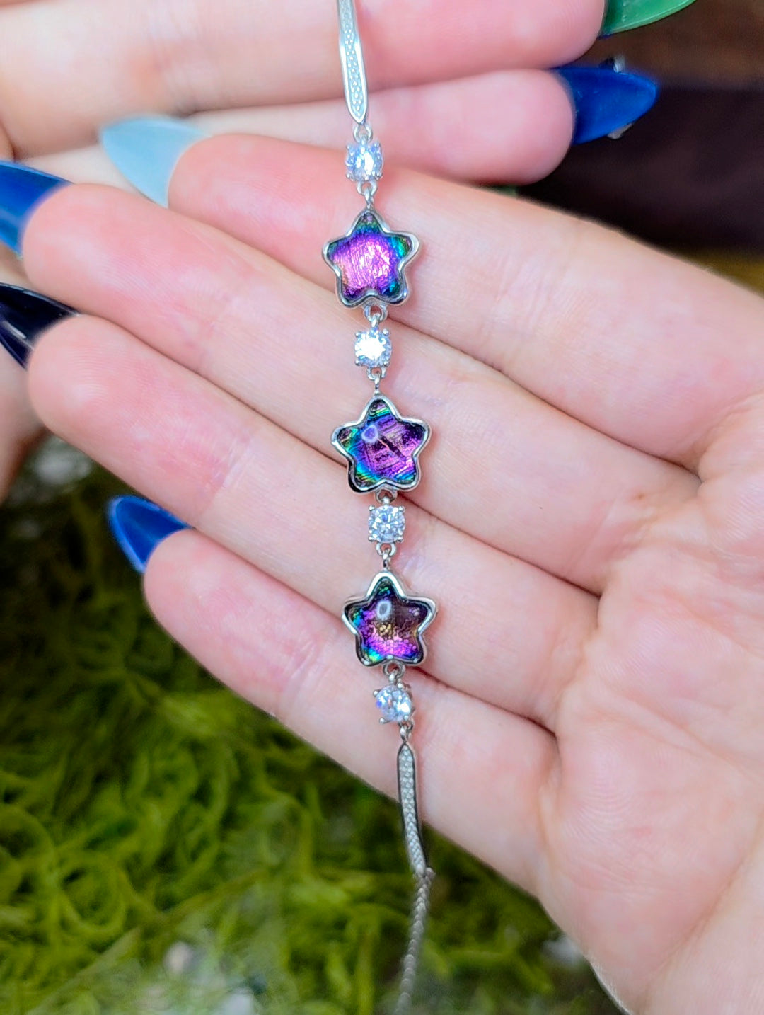 Heat Treated Meteorite Metal Sterling Silver Bracelet
