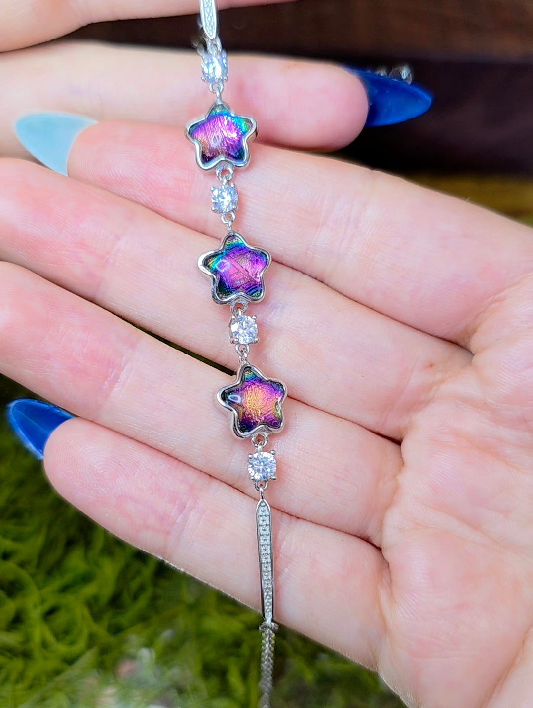 Heat Treated Meteorite Metal Sterling Silver Bracelet
