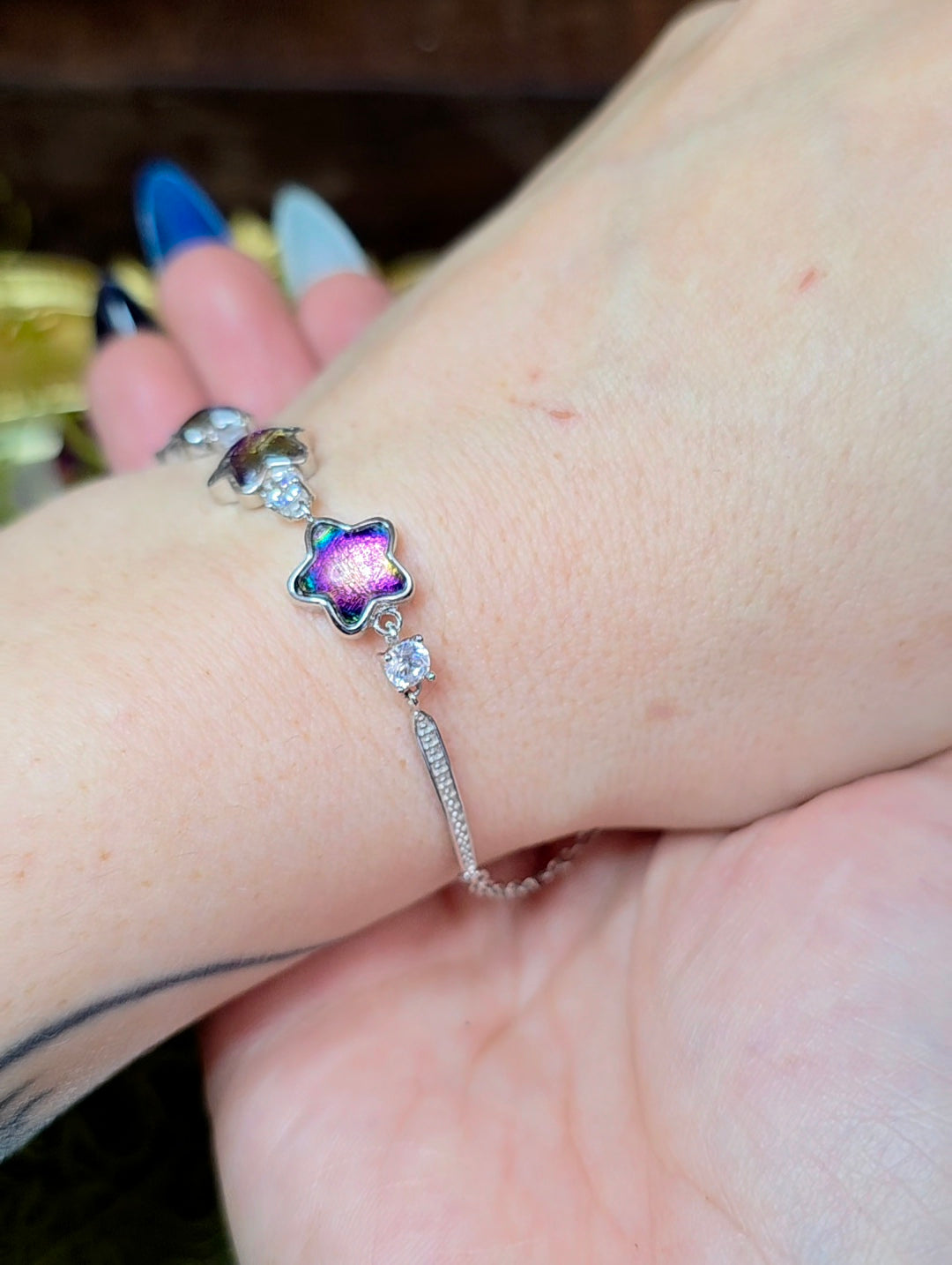 Heat Treated Meteorite Metal Sterling Silver Bracelet