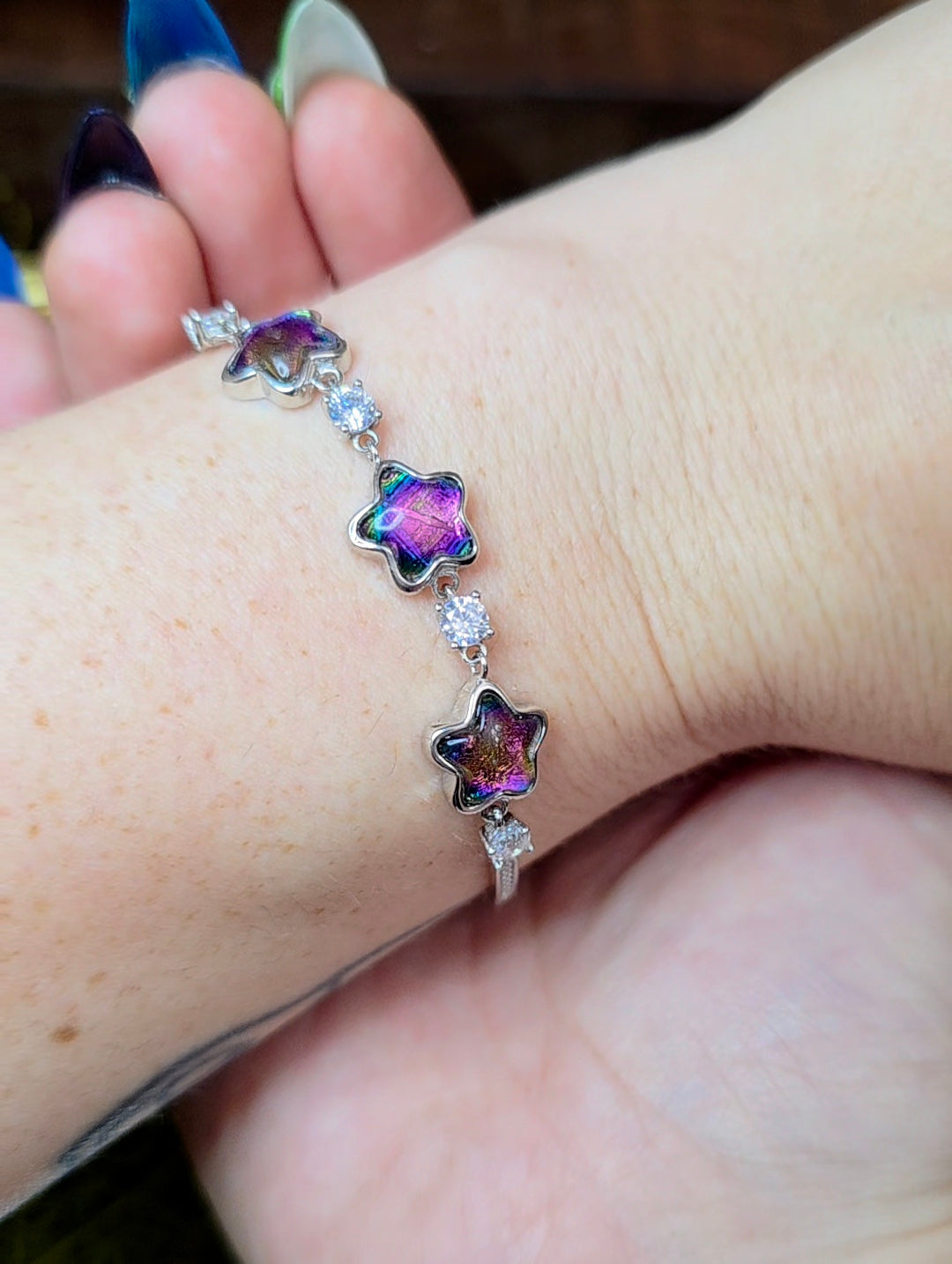 Heat Treated Meteorite Metal Sterling Silver Bracelet