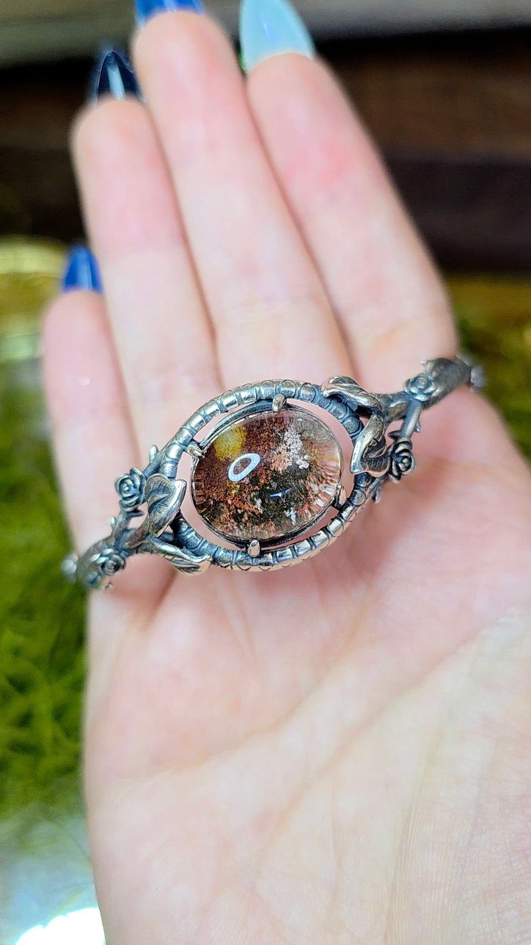 Garden Quartz Sterling Silver Bangle