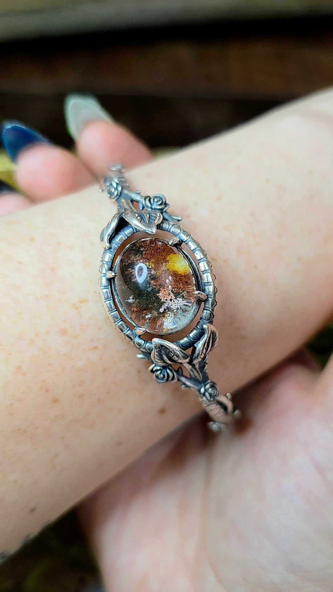 Garden Quartz Sterling Silver Bangle