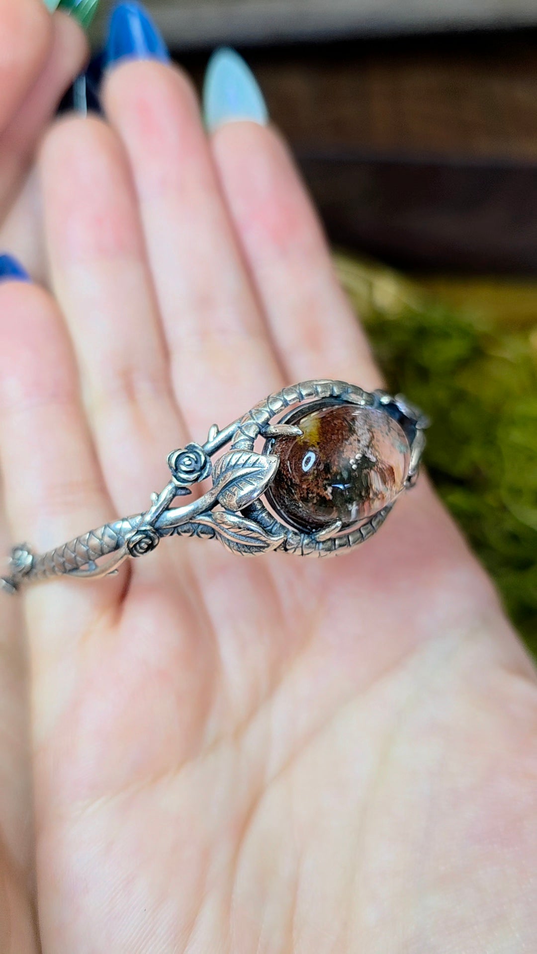 Garden Quartz Sterling Silver Bangle