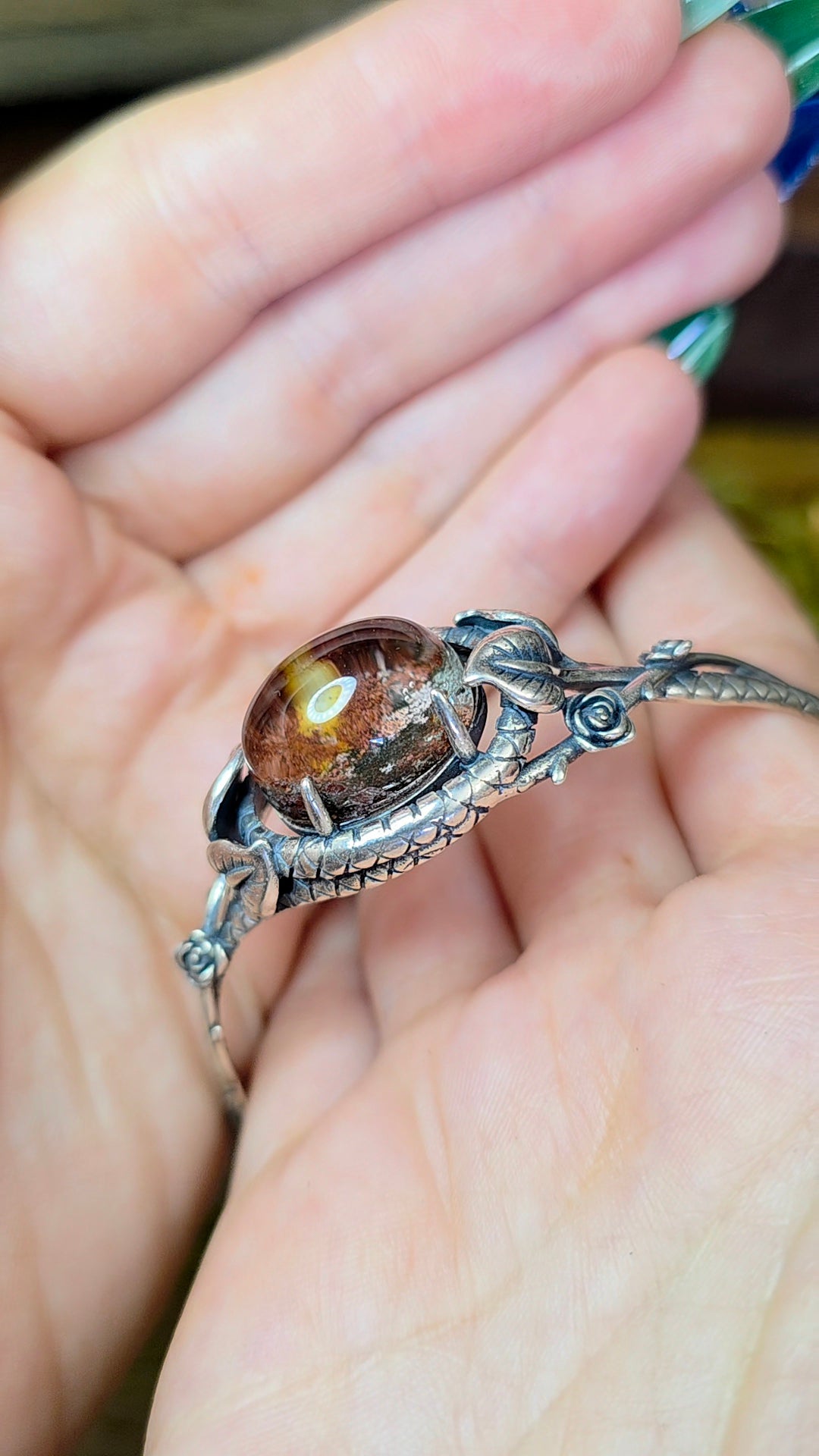 Garden Quartz Sterling Silver Bangle