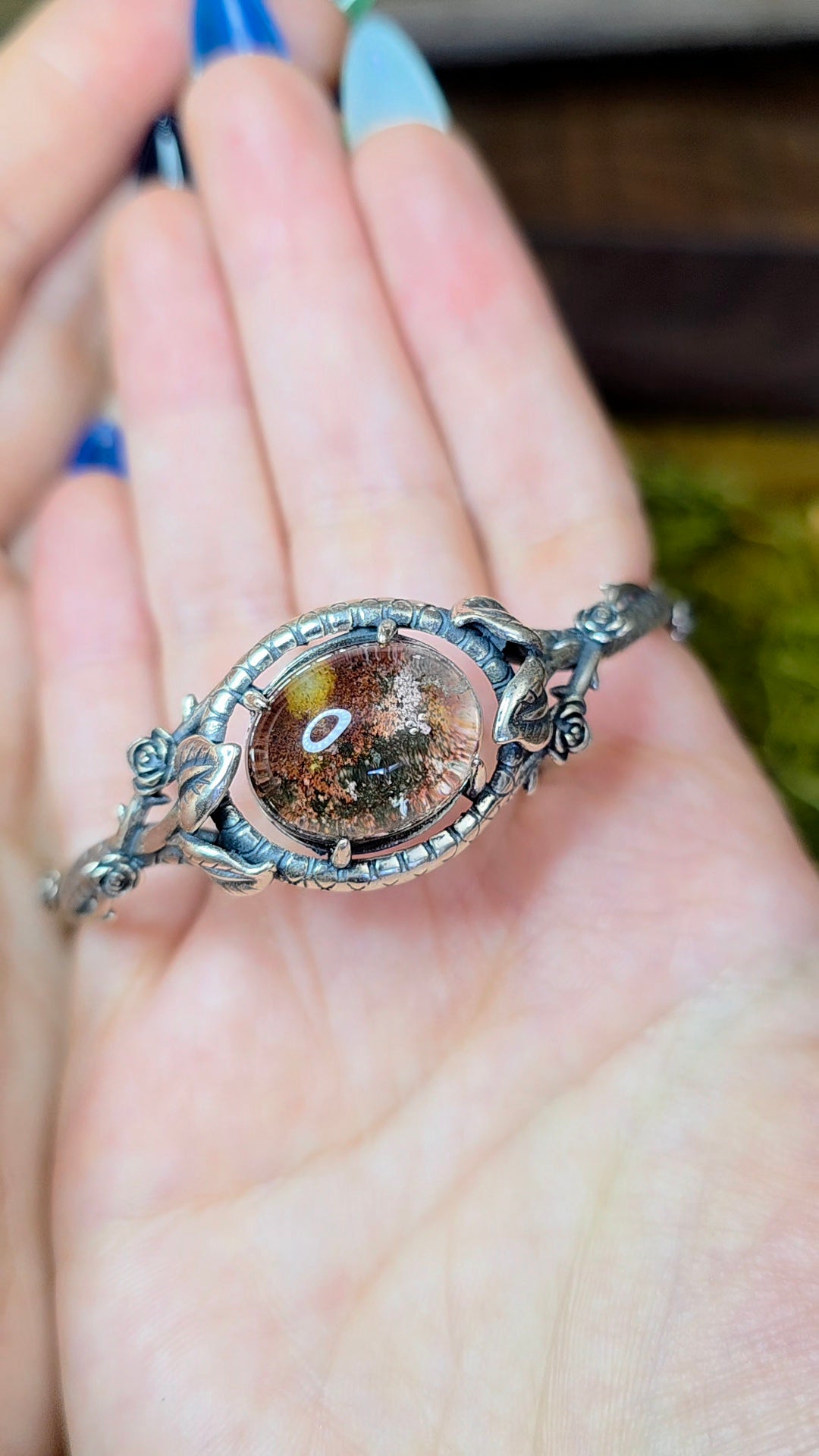Garden Quartz Sterling Silver Bangle