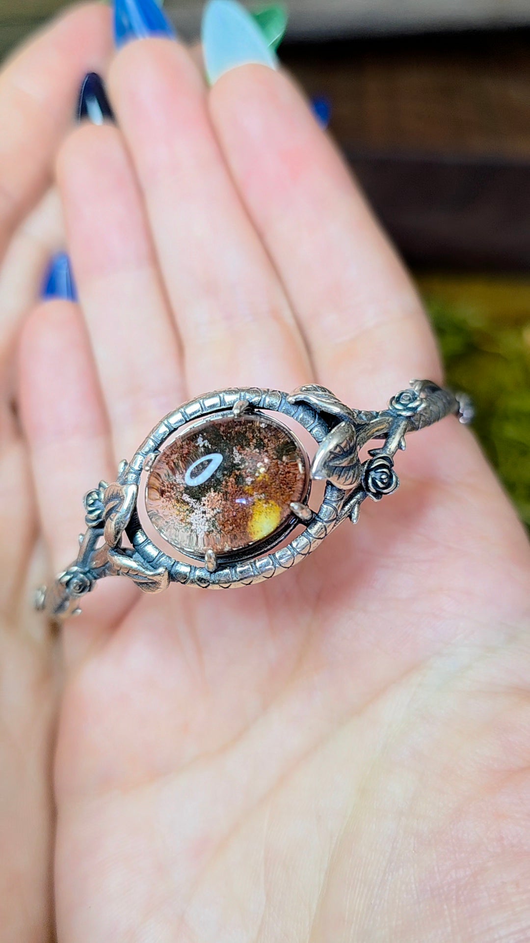 Garden Quartz Sterling Silver Bangle