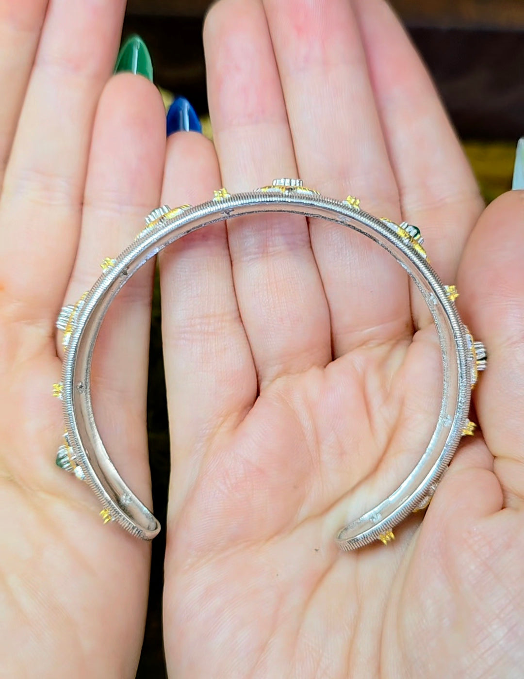 Emerald Sterling Silver Bangle