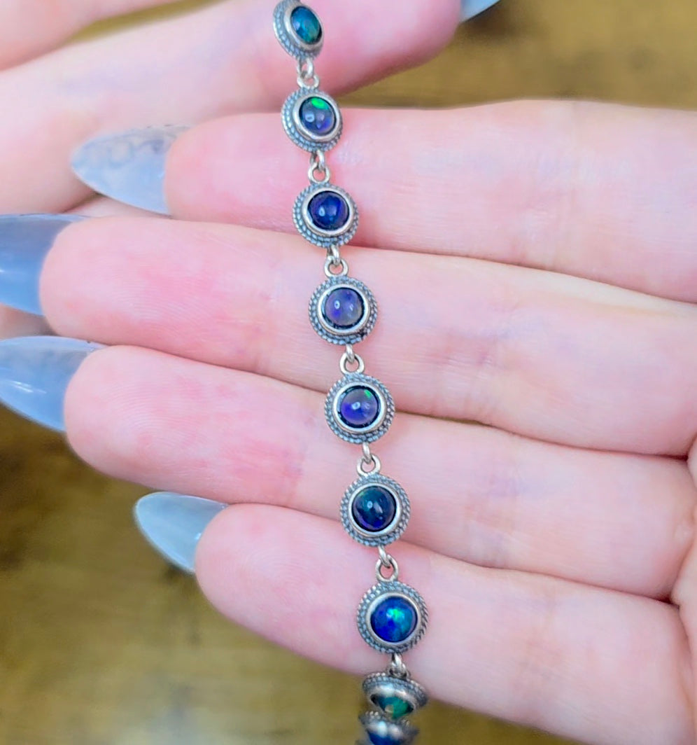 Black Opal Sterling Silver Bracelet B