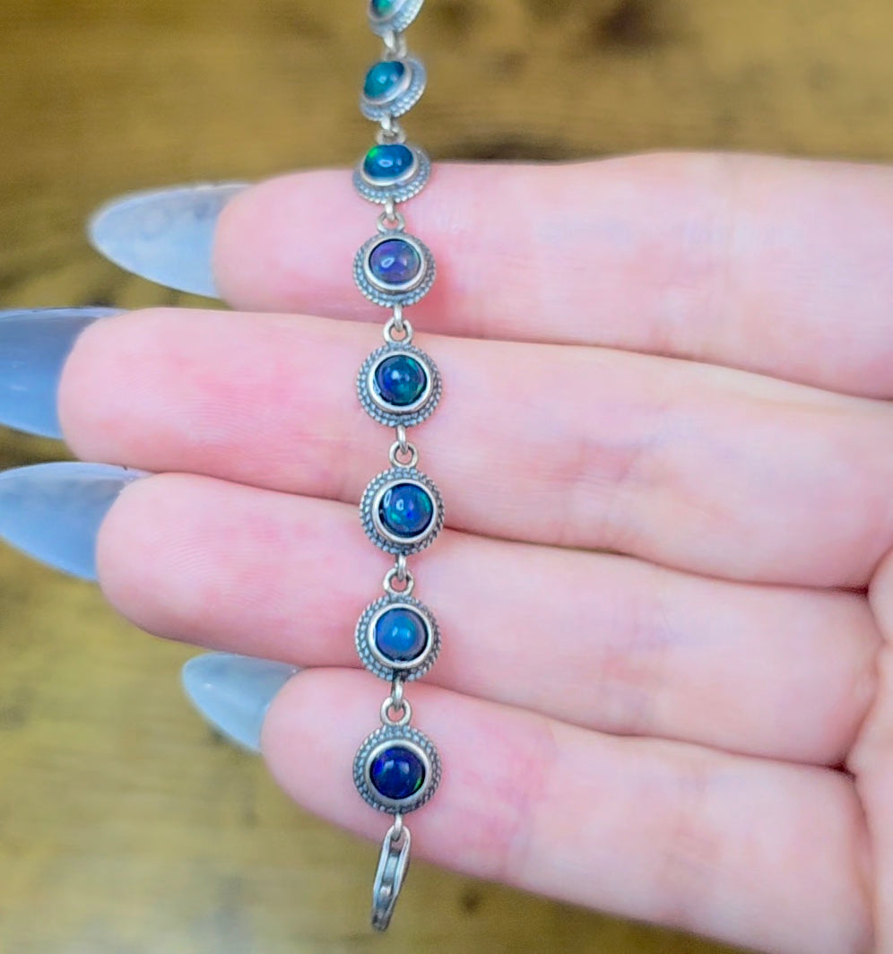 Black Opal Sterling Silver Bracelet B