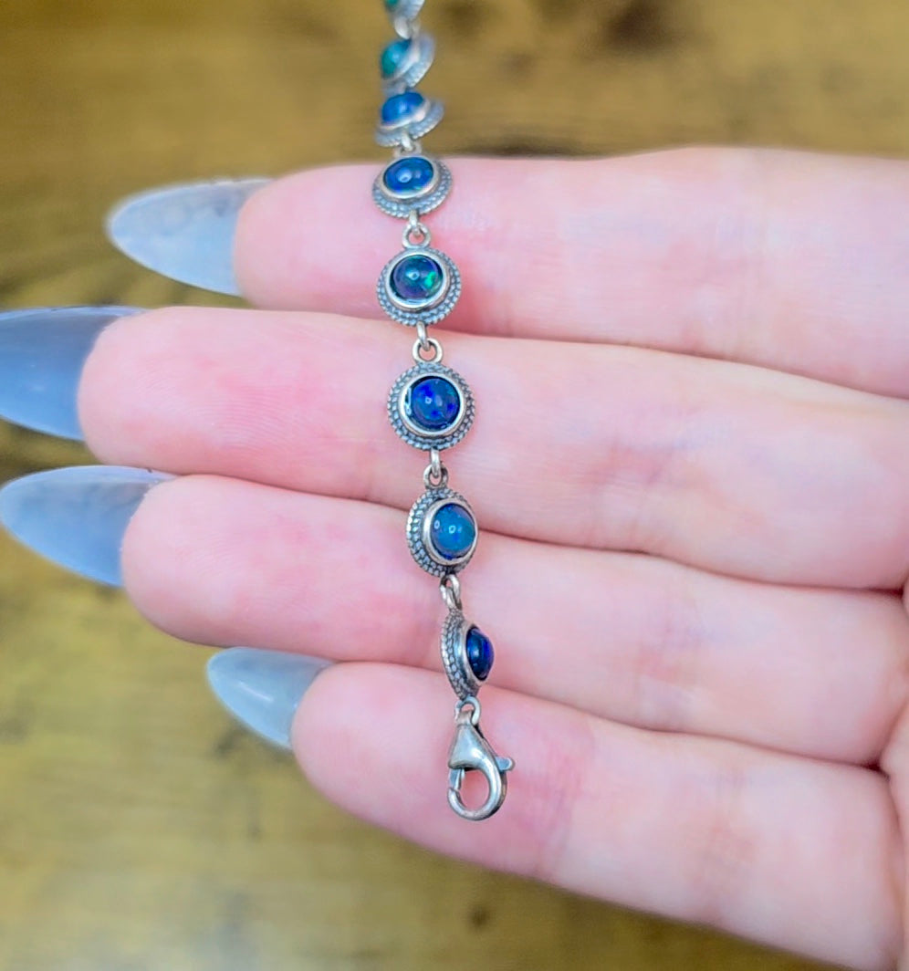 Black Opal Sterling Silver Bracelet B