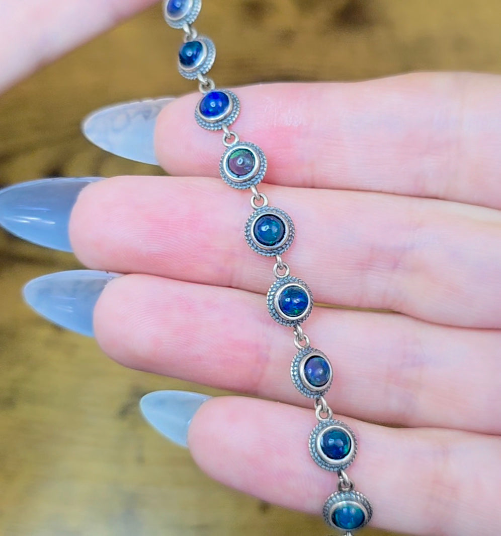 Black Opal Sterling Silver Bracelet B