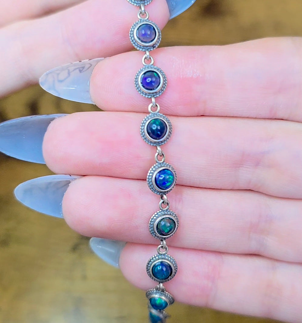 Black Opal Sterling Silver Bracelet B