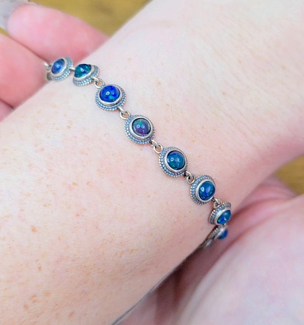 Black Opal Sterling Silver Bracelet B