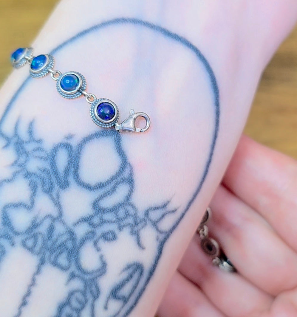 Black Opal Sterling Silver Bracelet B