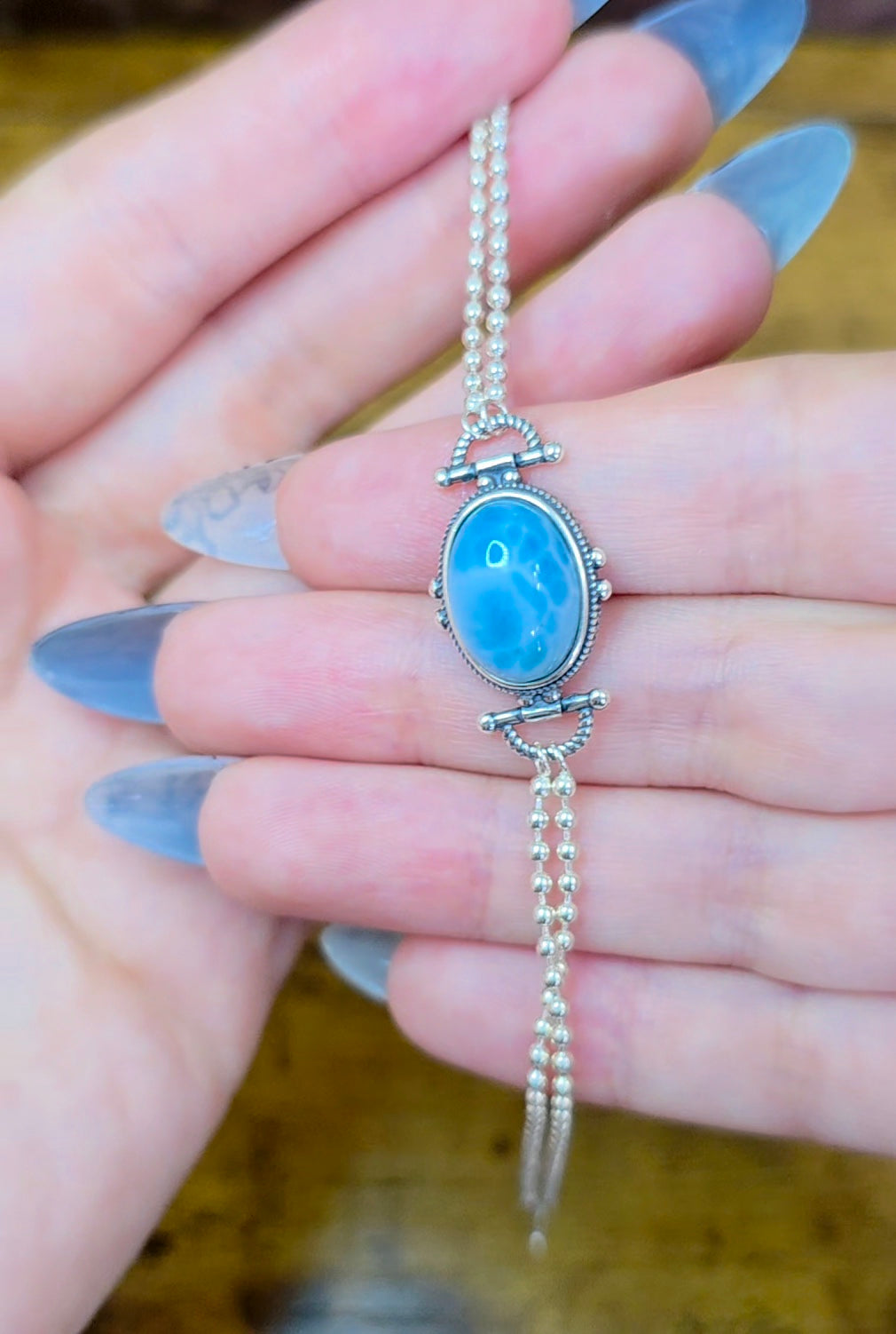 Larimar Sterling Silver Bracelet