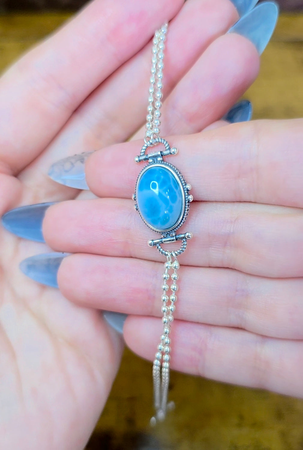 Larimar Sterling Silver Bracelet