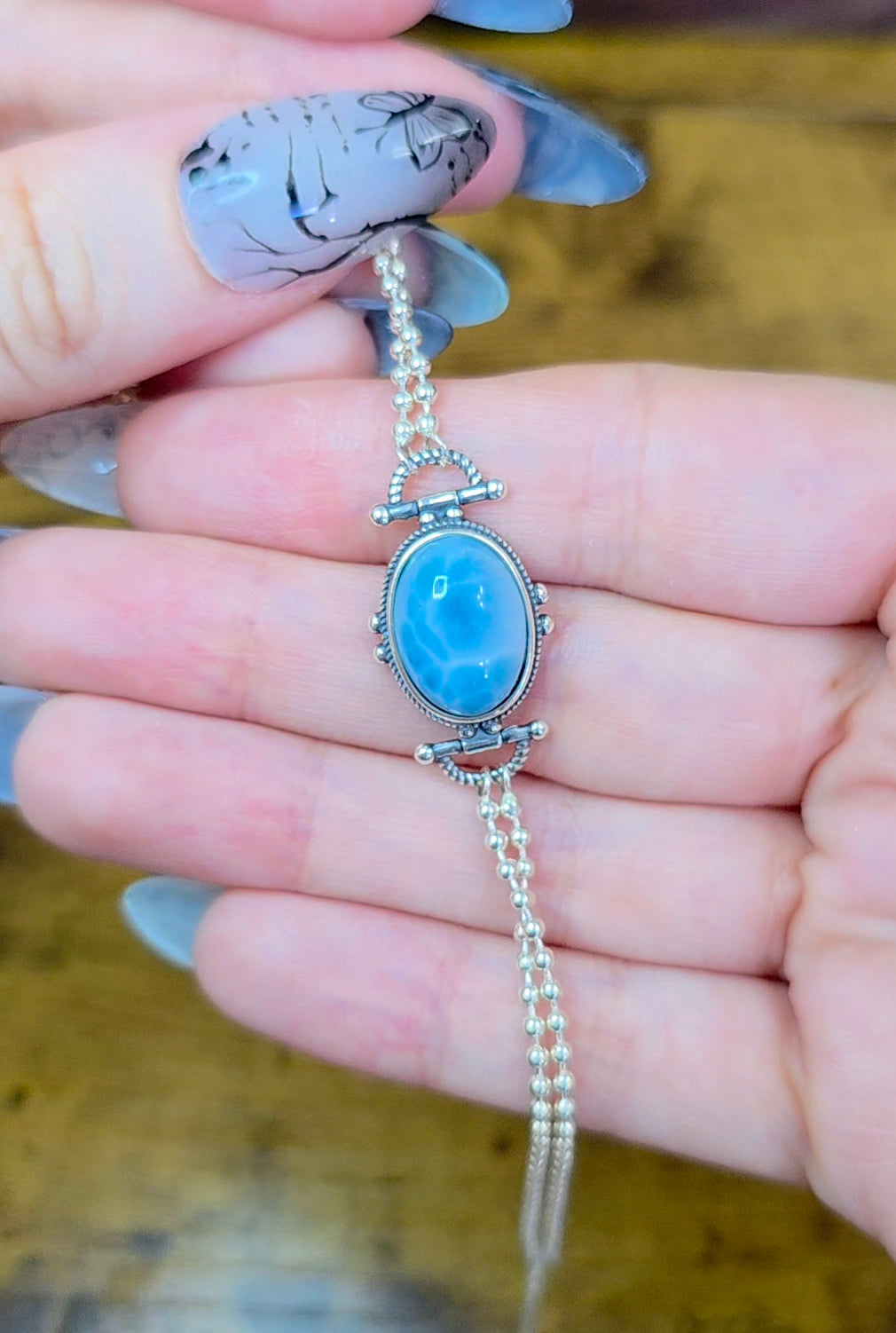 Larimar Sterling Silver Bracelet