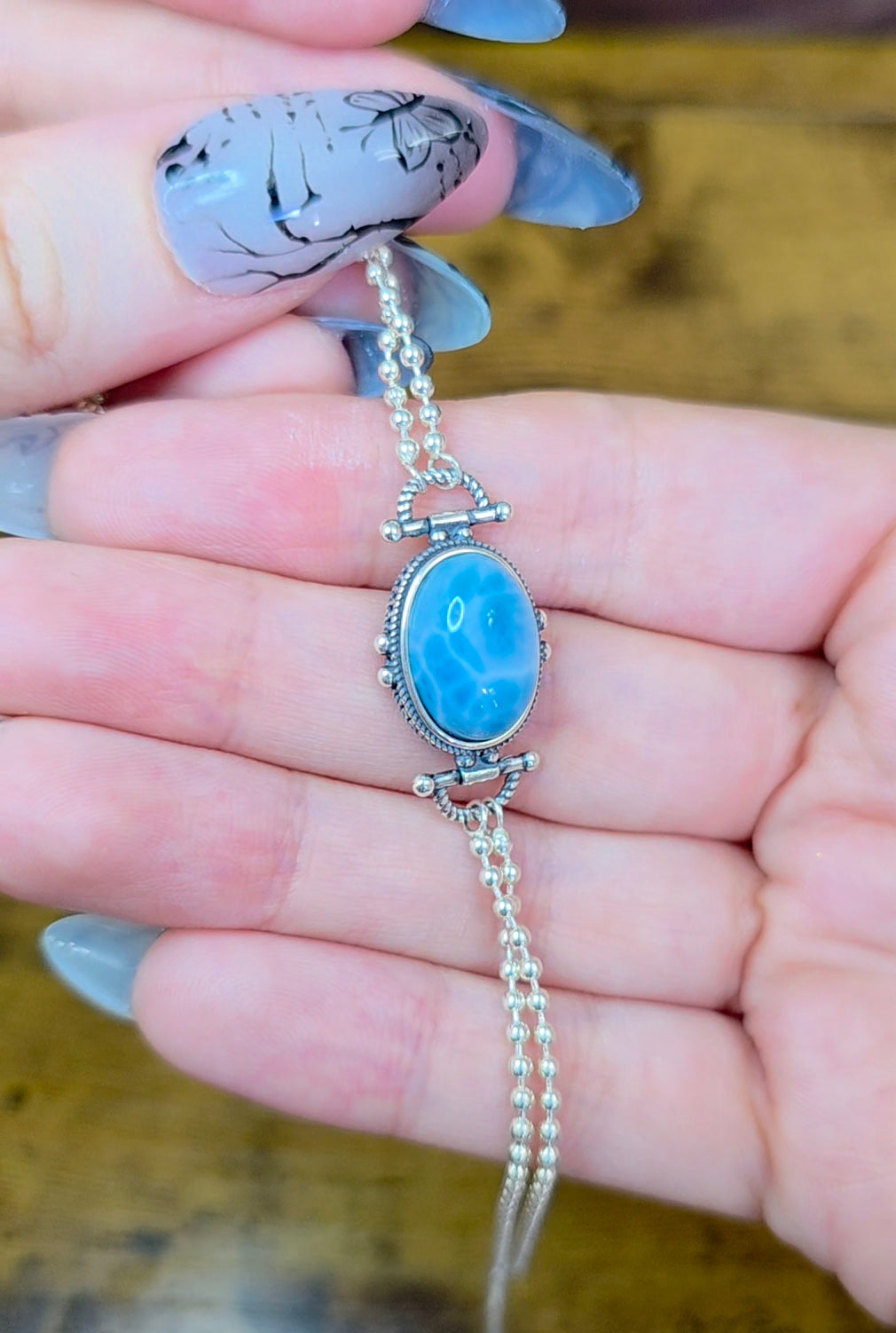 Larimar Sterling Silver Bracelet