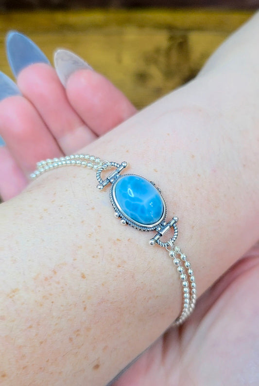 Larimar Sterling Silver Bracelet