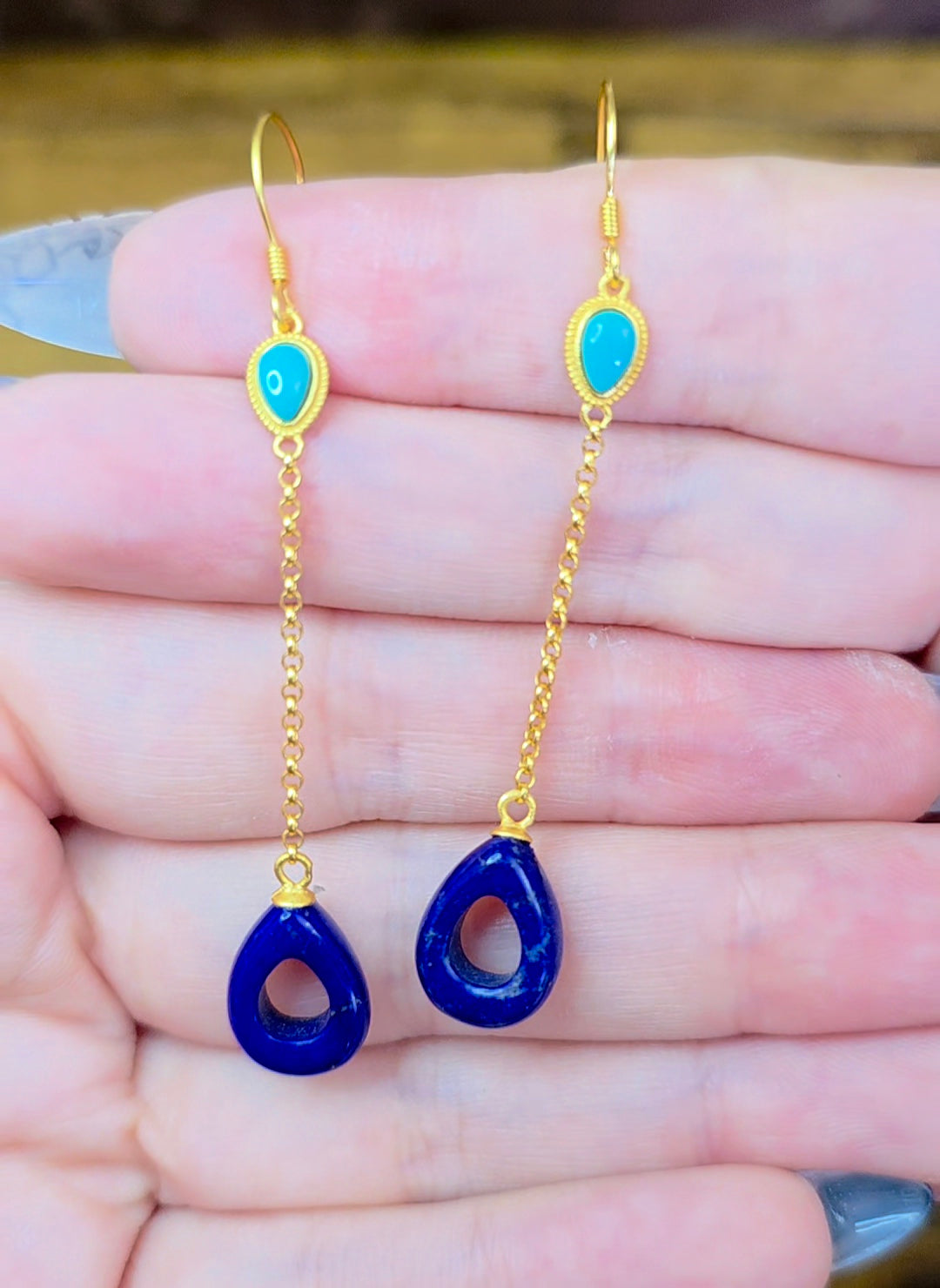 Lapis and Turquoise Earrings