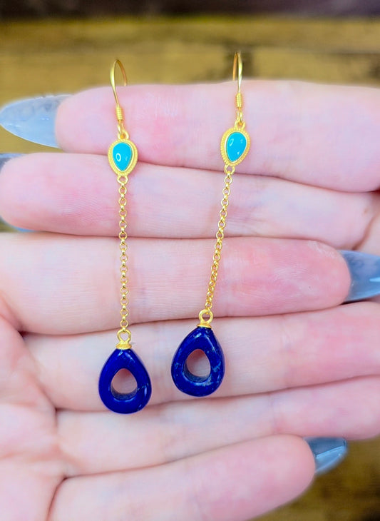 Lapis and Turquoise Earrings