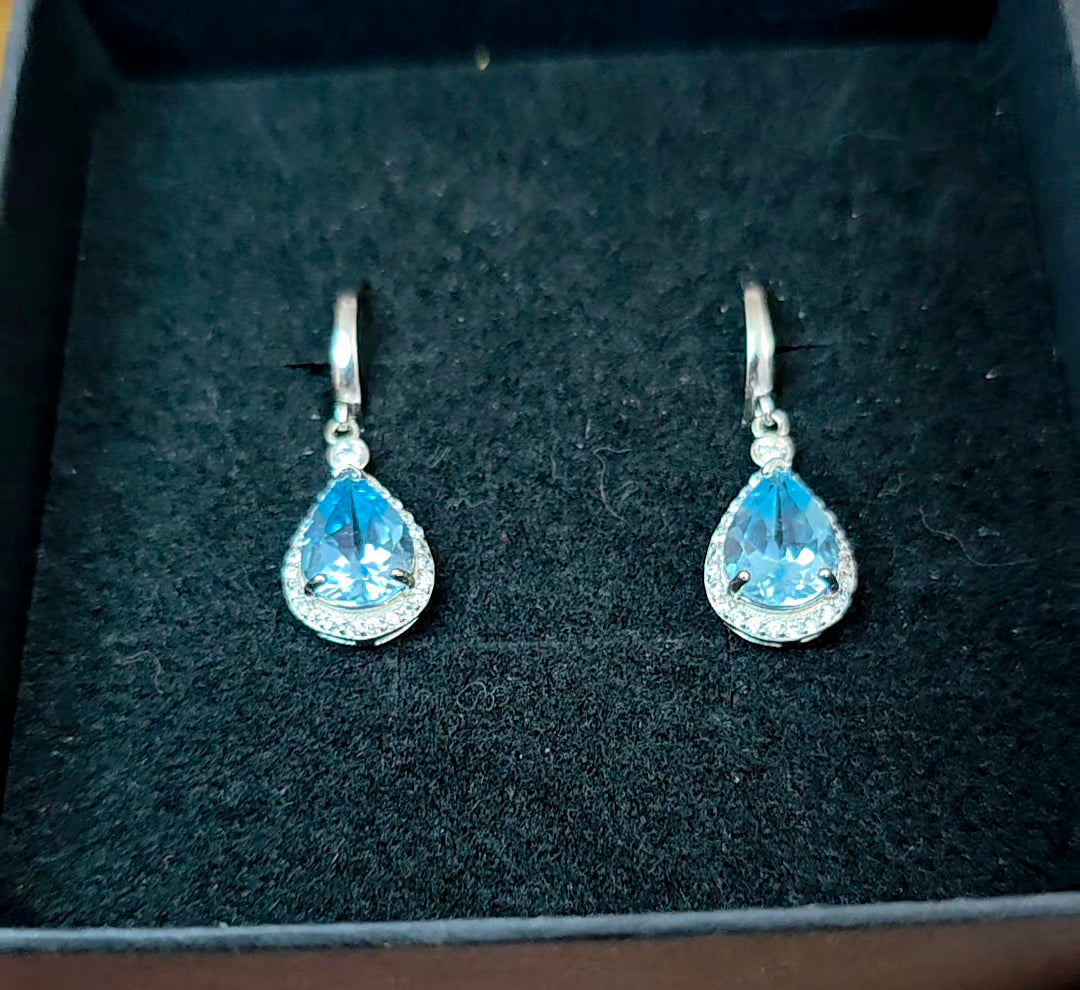 Blue Topaz Earrings