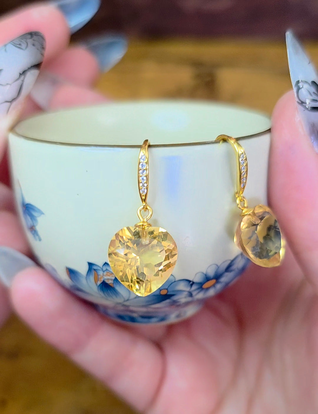 Citrine Heart Earrings