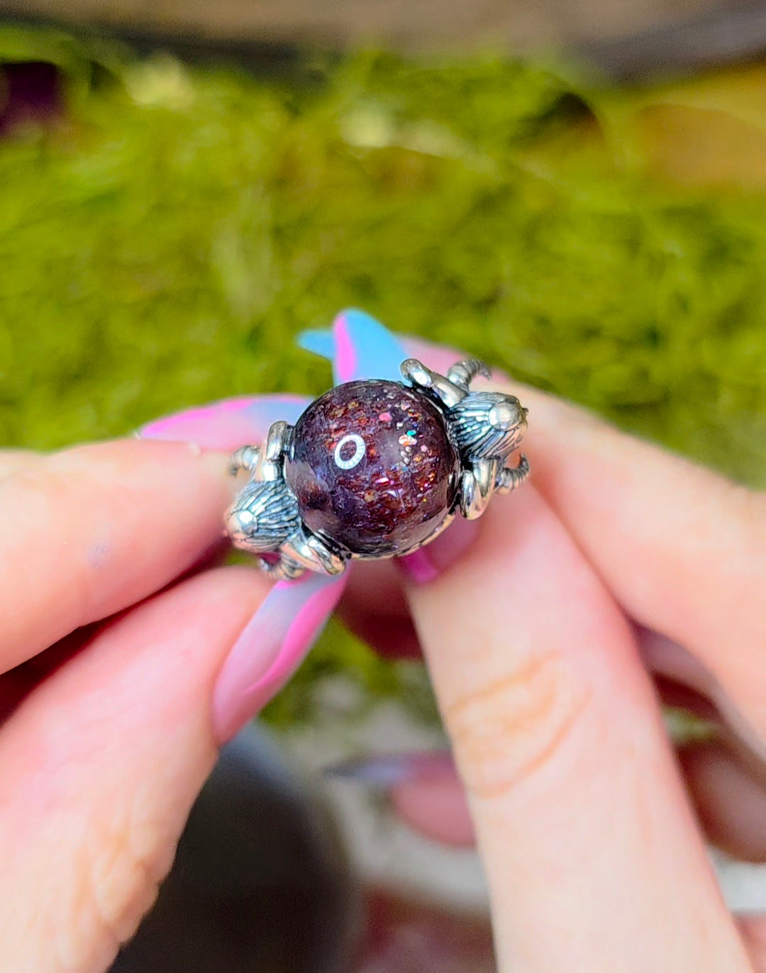 Iolite and Sunstone Lilith Ring