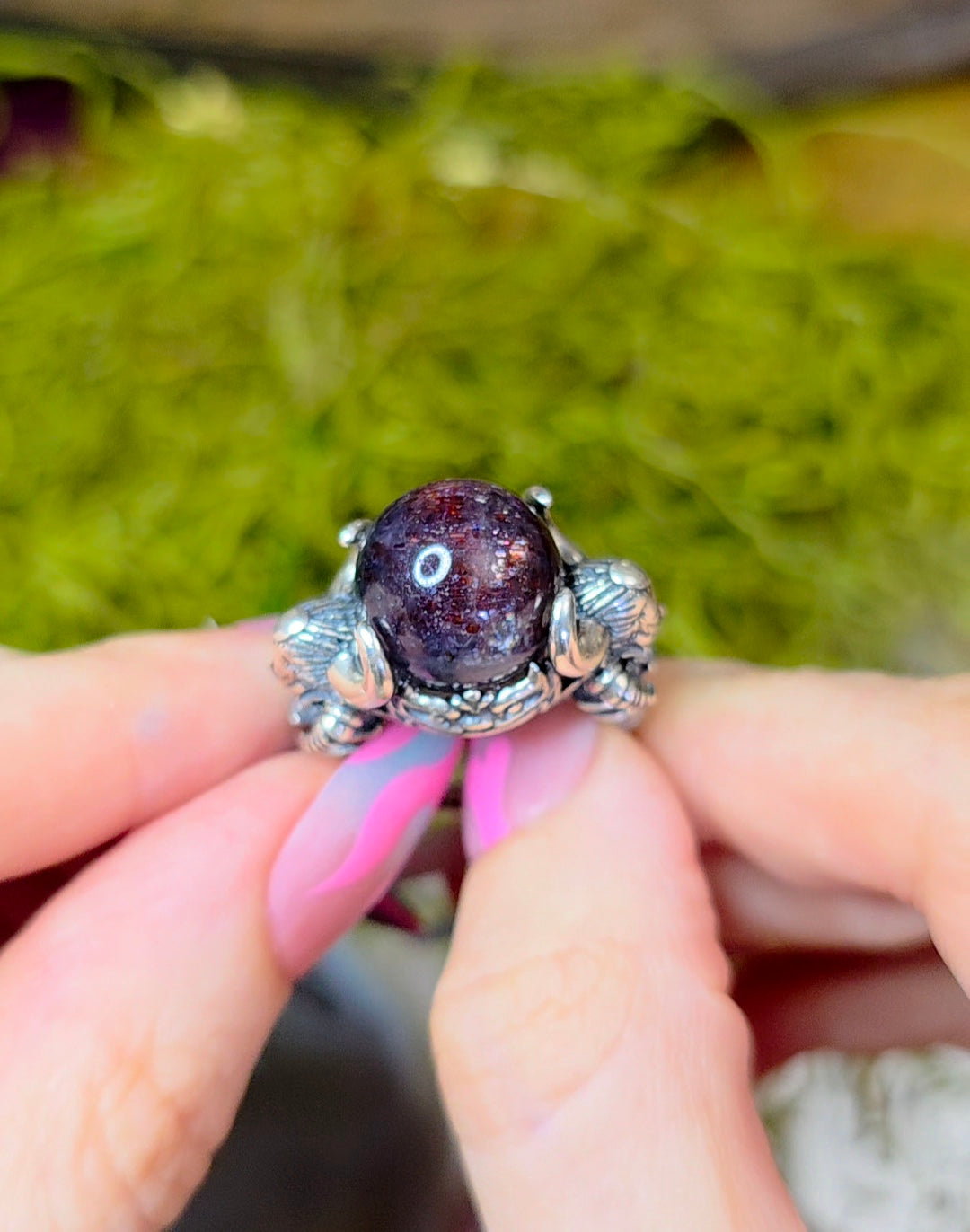 Iolite and Sunstone Lilith Ring