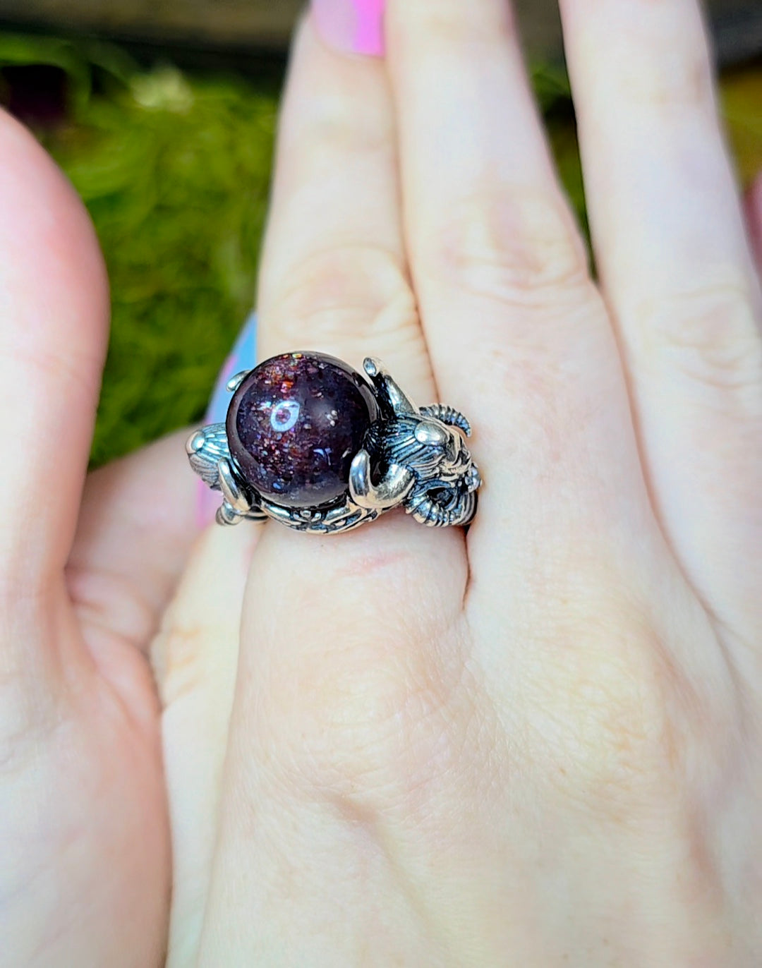 Iolite and Sunstone Lilith Ring
