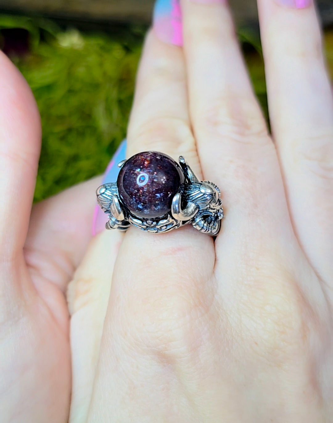 Iolite and Sunstone Lilith Ring