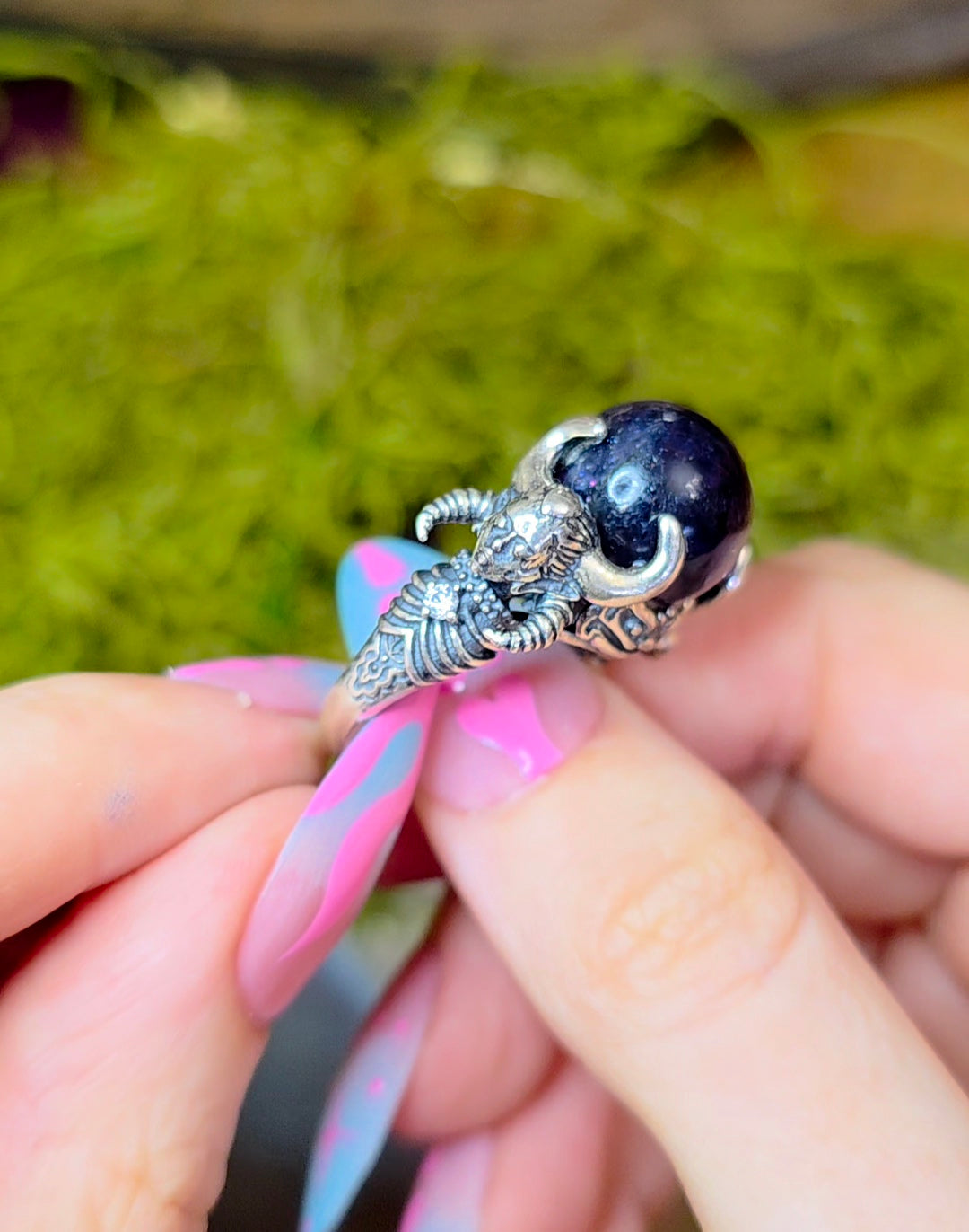 Iolite and Sunstone Lilith Ring