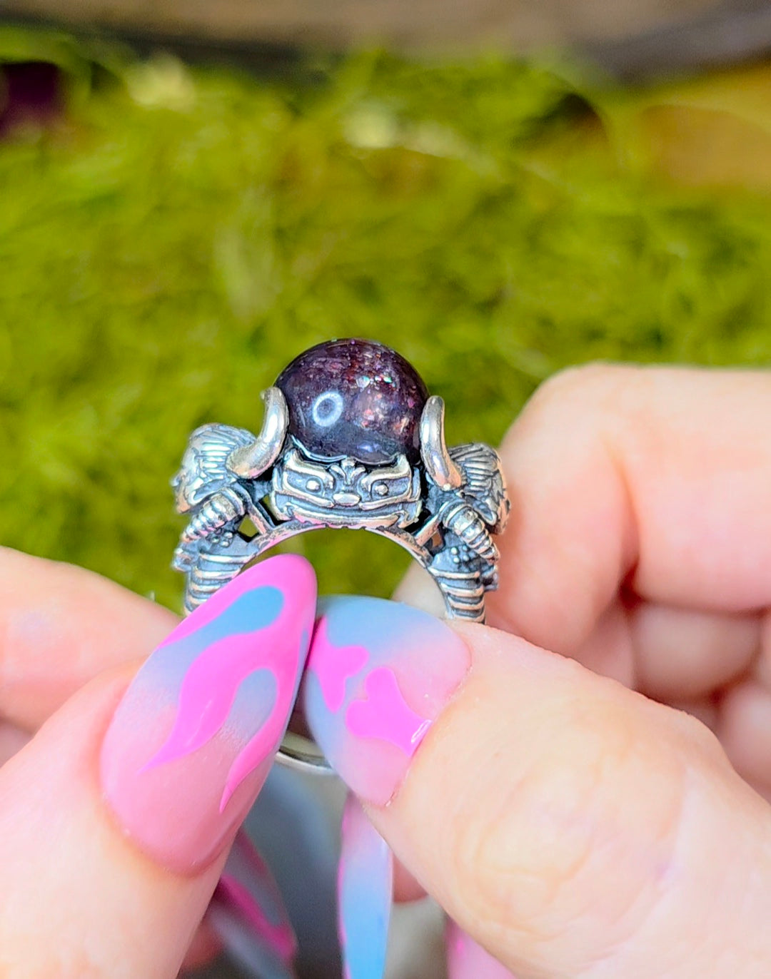 Iolite and Sunstone Lilith Ring
