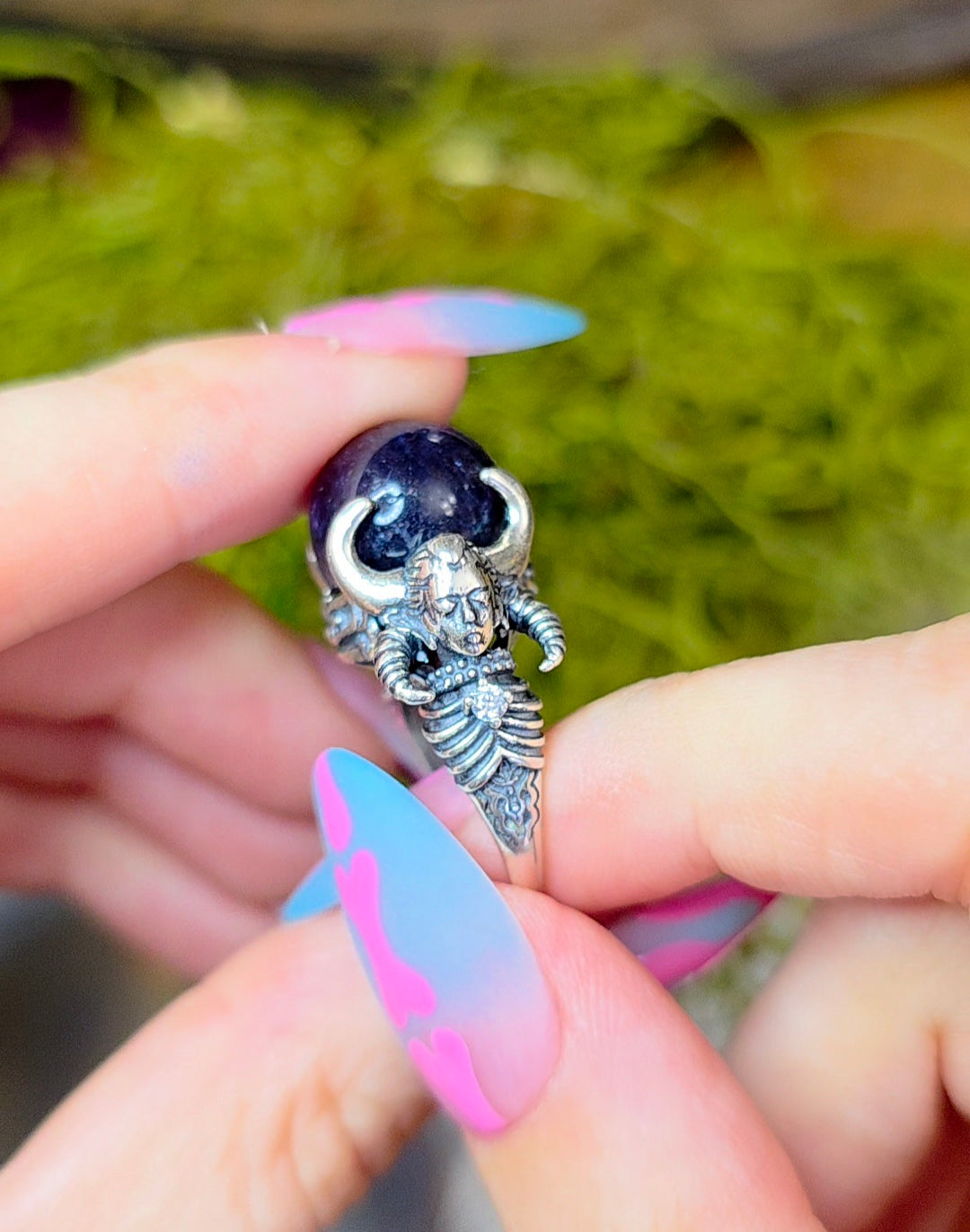 Iolite and Sunstone Lilith Ring