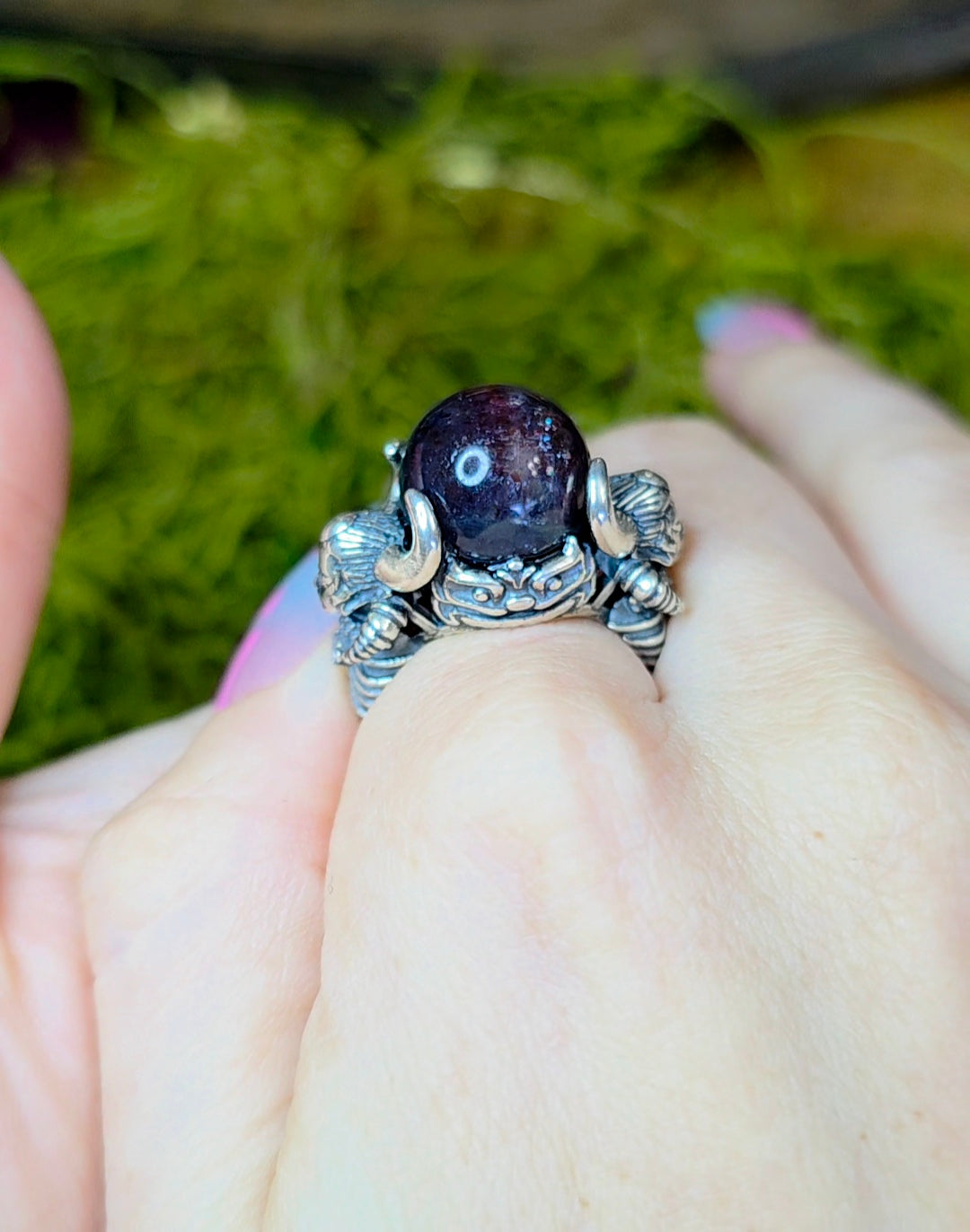 Iolite and Sunstone Lilith Ring