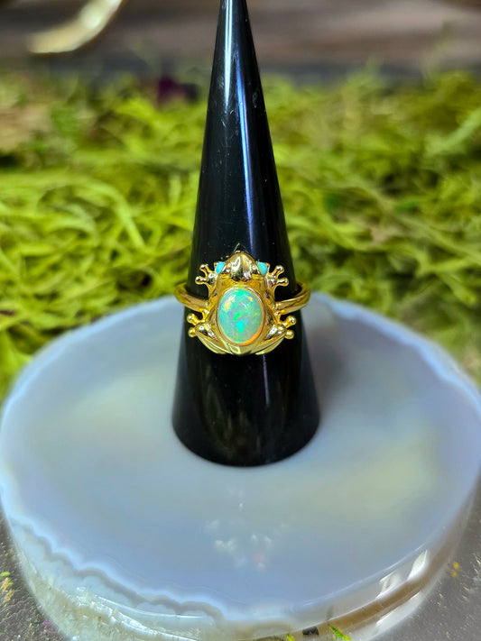 Golden Frog Opal Ring A