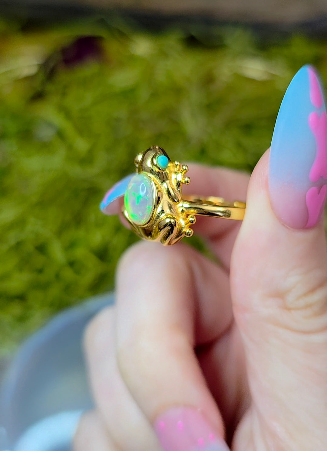 Golden Frog Opal Ring A