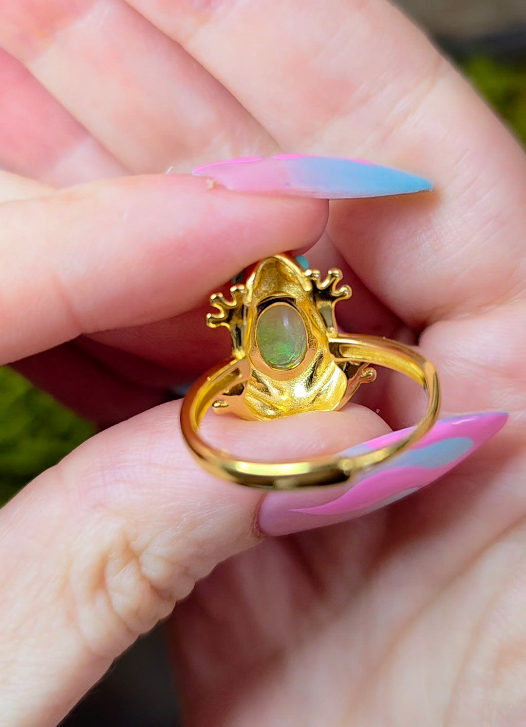 Golden Frog Opal Ring A