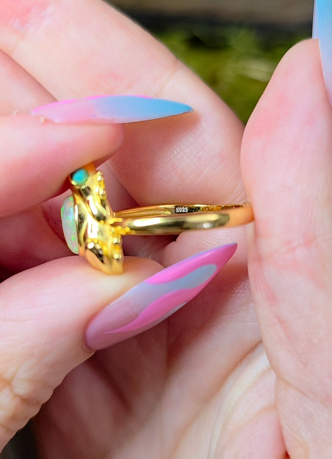 Golden Frog Opal Ring A