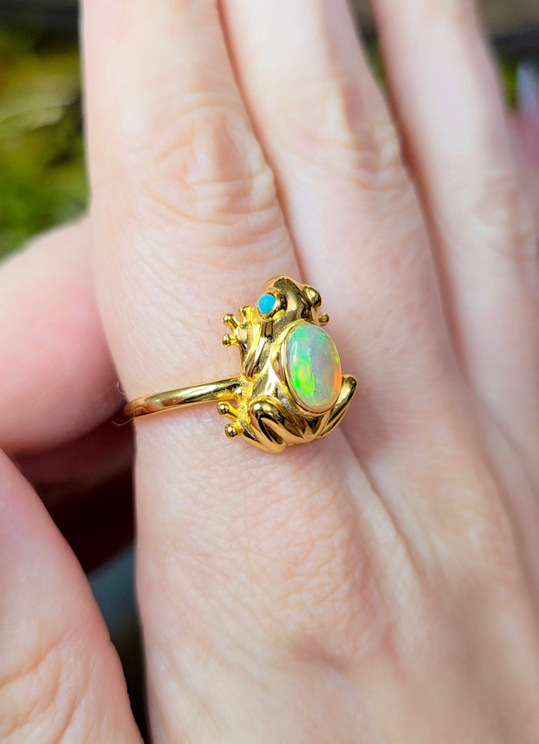 Golden Frog Opal Ring A