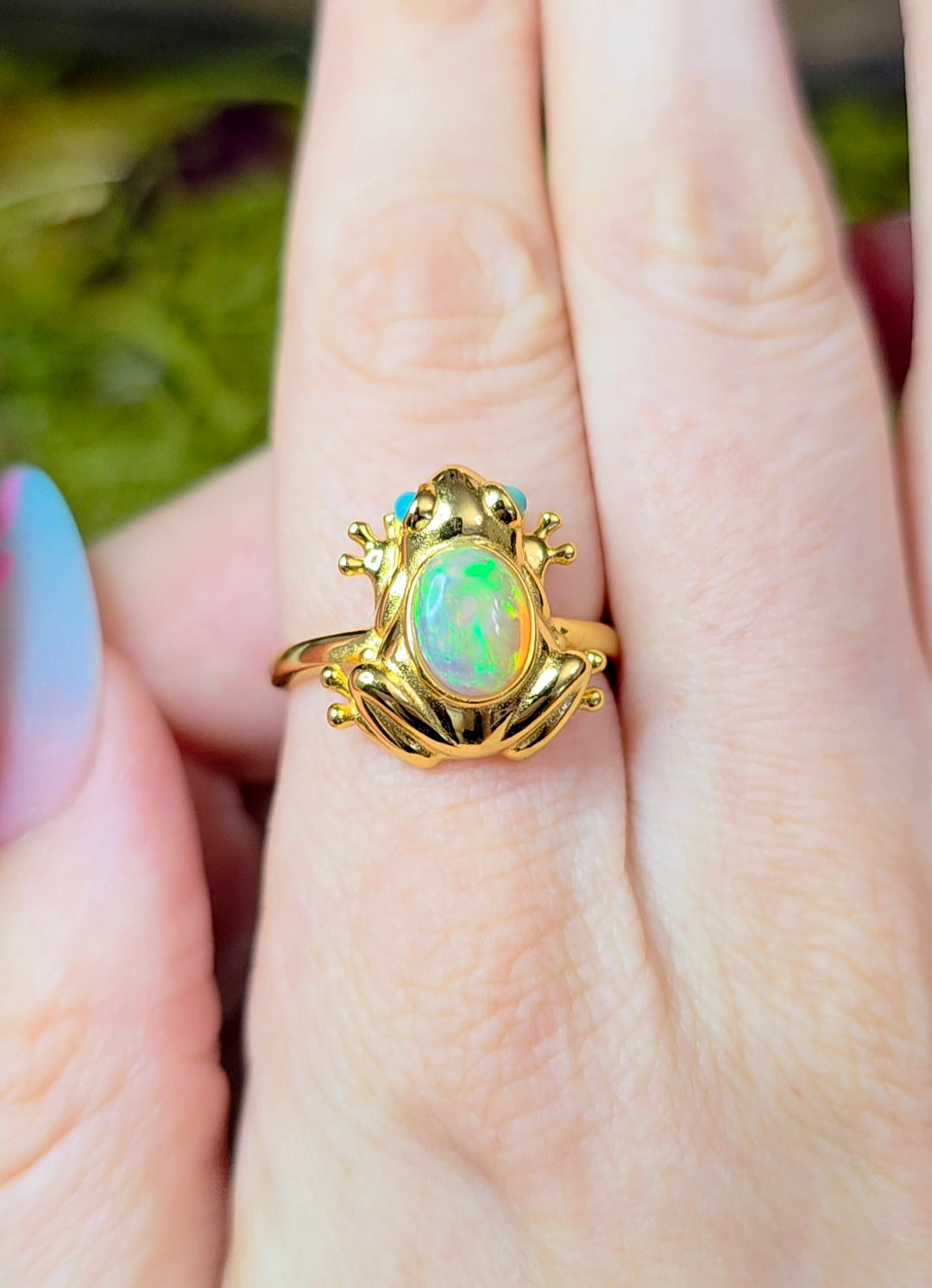 Golden Frog Opal Ring A