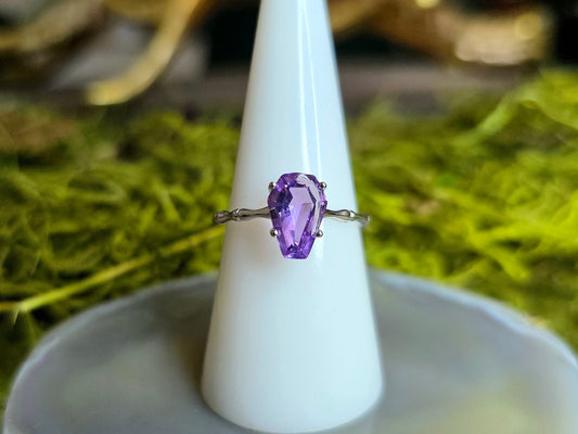Amethyst Coffin Ring B