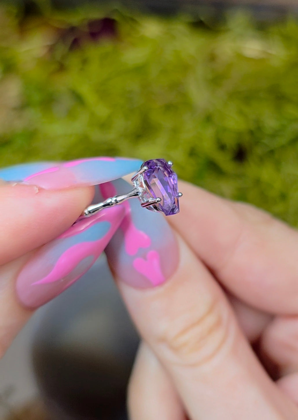Amethyst Coffin Ring B